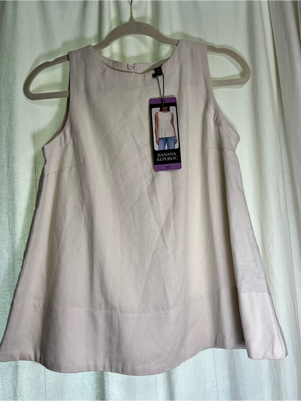 Banana Republic Women's Cream Sleeveless A-Line Tank Top